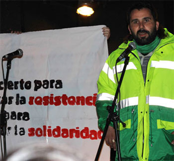 Concierto en apoyo a la huelga de limpieza viaria en Villa de Vallekas.
